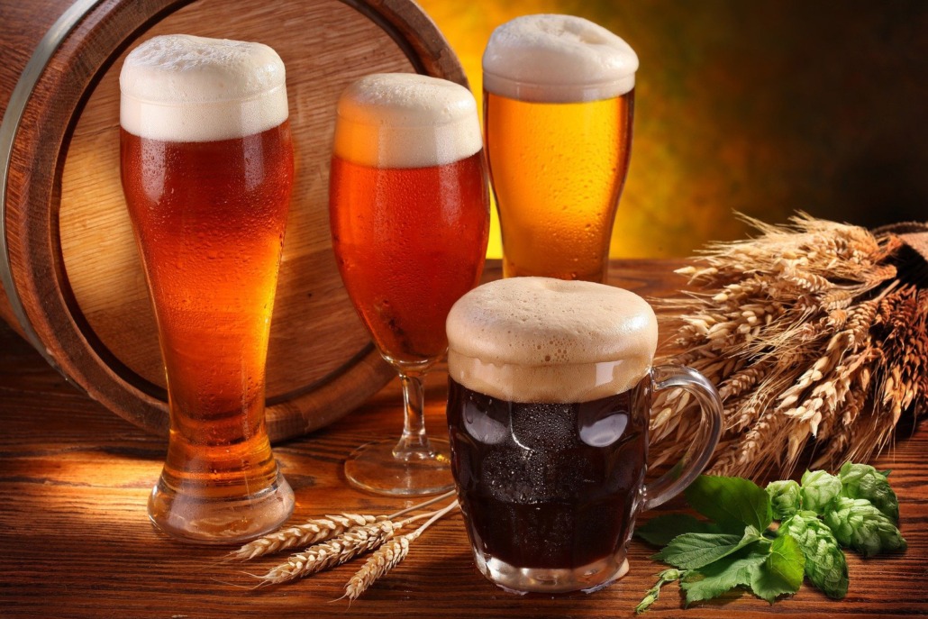 Verschiedene Biersorten im Bierglas